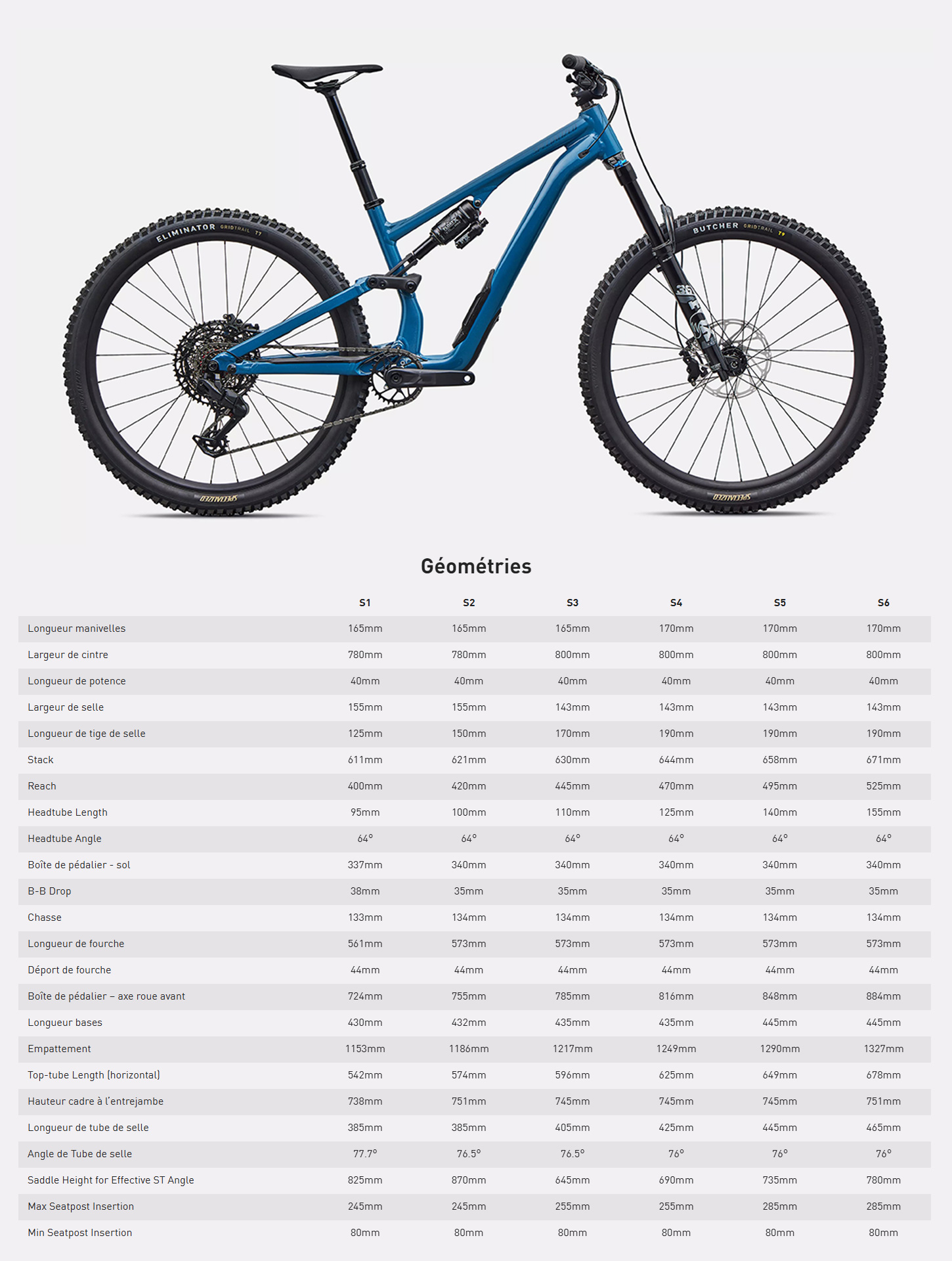 Guide de taille du vélo Stumpjumper 15 EVO Comp Alloy année 2026
